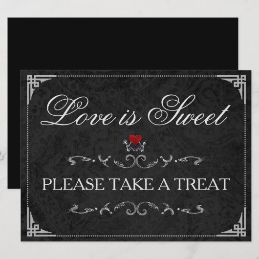 Love is Sweet Take a Treat Halloween Skeleton Sign (Front/Back)