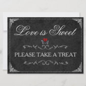 Love is Sweet Take a Treat Halloween Skeleton Sign (Front)