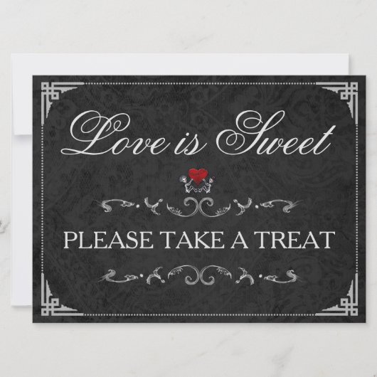 Love is Sweet Take a Treat Halloween Skeleton Sign (Front)