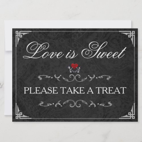 Love is Sweet Take a Treat Halloween Skeleton Sign