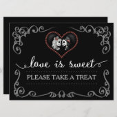 Love is Sweet Take a Treat Halloween Skeleton Sign Invitation (Front/Back)
