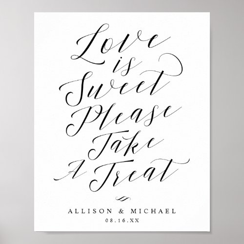 Love is Sweet Take a Treat Script Wedding Sign