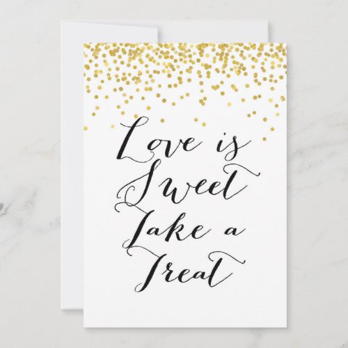 Love is Sweet Take a Treat Sign 5x7 Size Invitation
