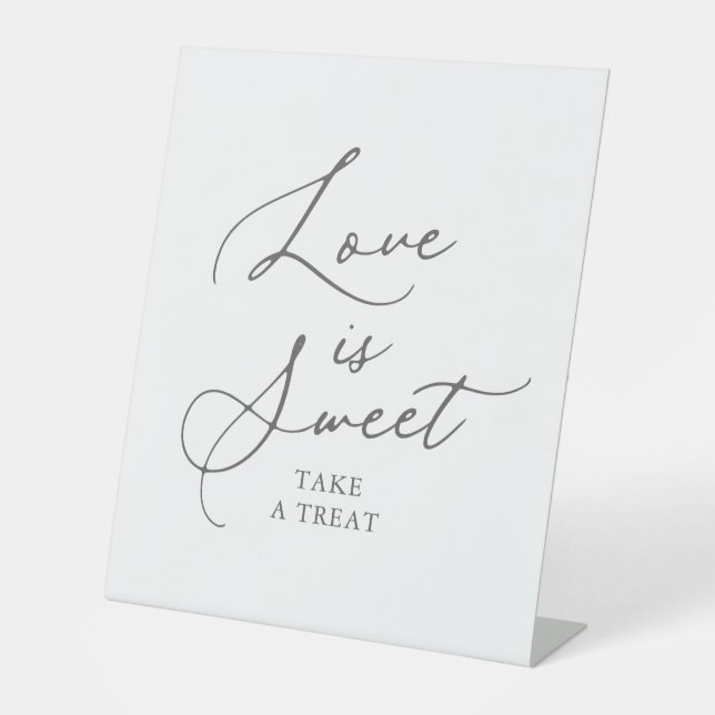 Love is Sweet Take a Treat Wedding Dessert Table P Pedestal Sign (Front)