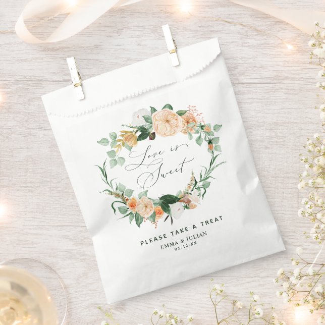 Love Is Sweet Take A Treat Wedding Favor Bag (Clipped)