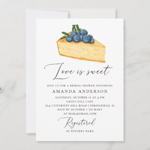 Love is sweet Tea cake brunch bridal shower Invitation