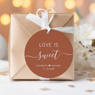 Love Is Sweet Terracotta Wedding Favor Tags