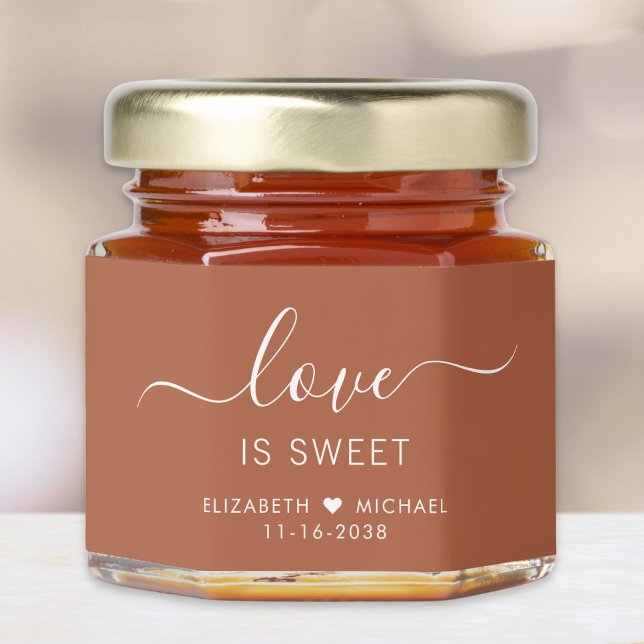 Love Is Sweet Terracotta Wedding Honey Jar Favors (Creator Uploaded)