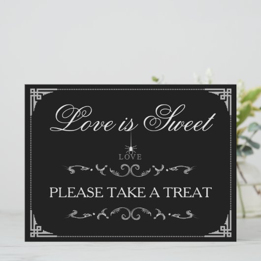 Love is Sweet Treats - Halloween Spider LOVE Sign (Standing Front)