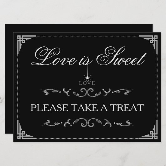 Love is Sweet Treats - Halloween Spider LOVE Sign (Front/Back)