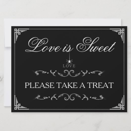 Love is Sweet Treats - Halloween Spider LOVE Sign (Front)