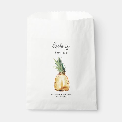 Love is Sweet Tropical Pineapple Wedding  Favor Bag