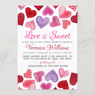 Love is Sweet Valentine’s Bridal Shower Invitation