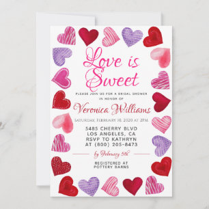 Love is Sweet Valentine’s Bridal Shower Invitation