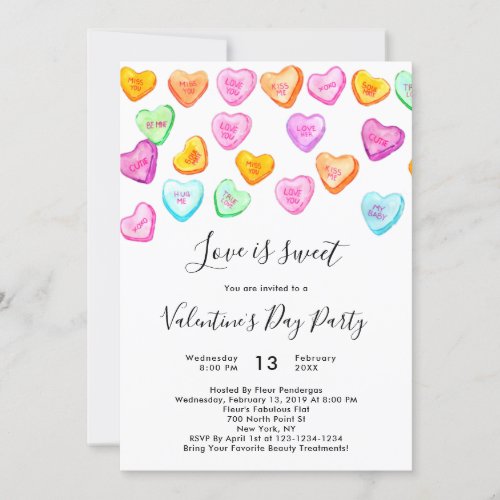 Love Is Sweet Valentines Day Party Invitation