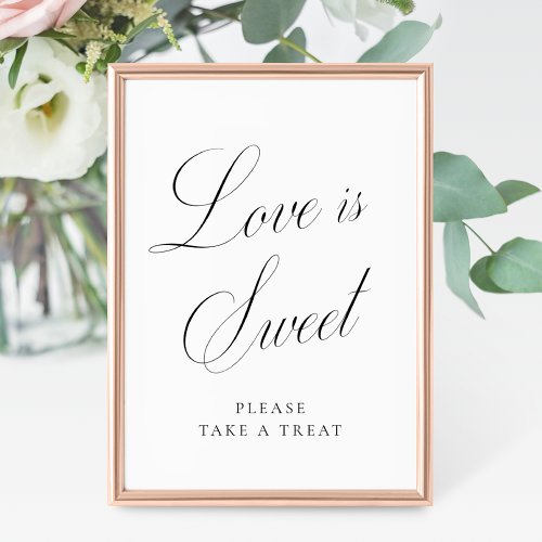 Love is Sweet Vintage Elegance Script Wedding Poster