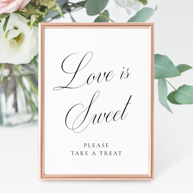Love is Sweet Vintage Elegance Script Wedding Poster (Creator Uploaded)