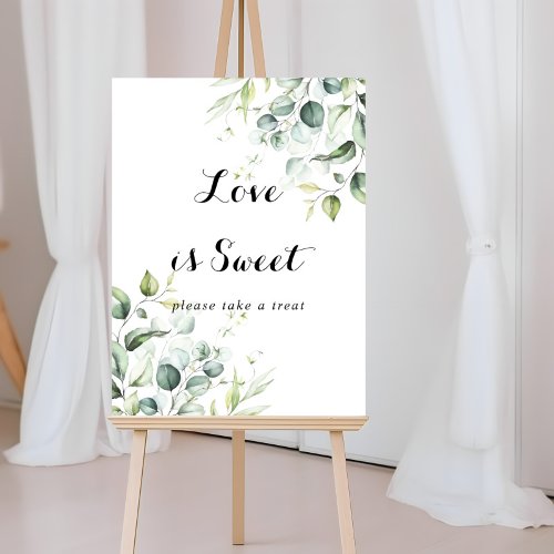 Love Is Sweet Watercolor Eucalyptus Greenery Sign