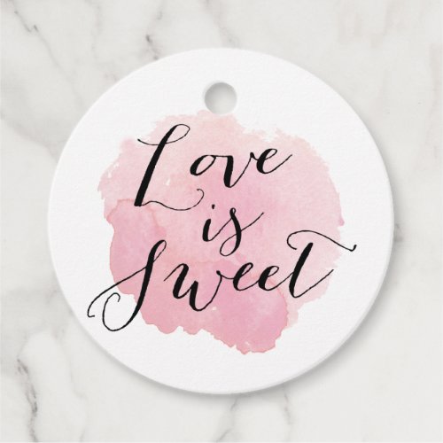 Love is sweet watercolor wedding gift tag favor tags