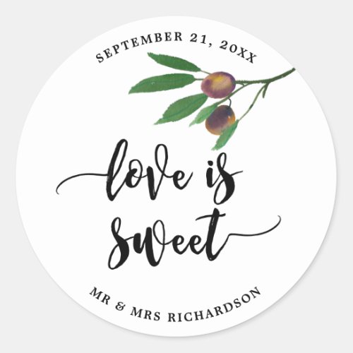 love is sweet wedding bridal favor sticker
