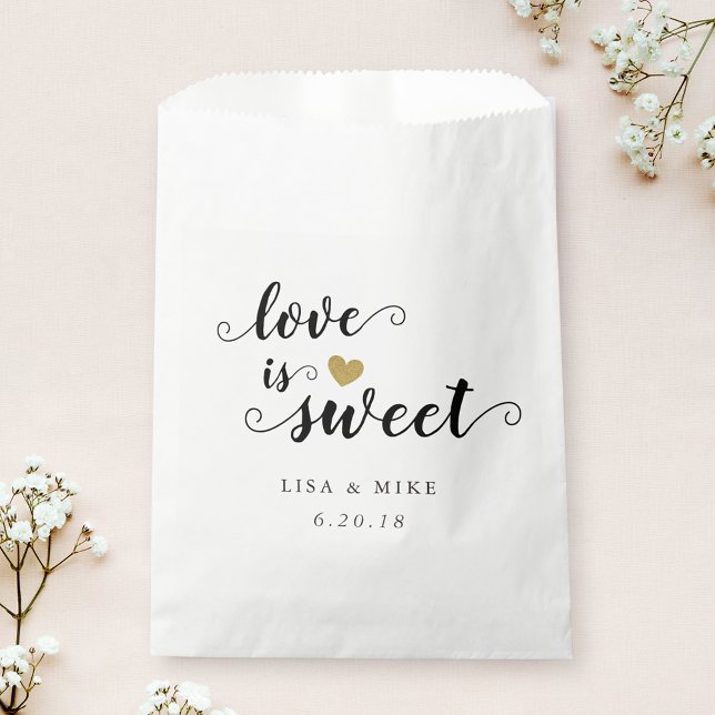 Love is Sweet Wedding Bridal Shower Favor Bag (Creator Uploaded)