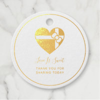 Love Is Sweet - Wedding Bridal Shower Thank You Foil Favor Tags