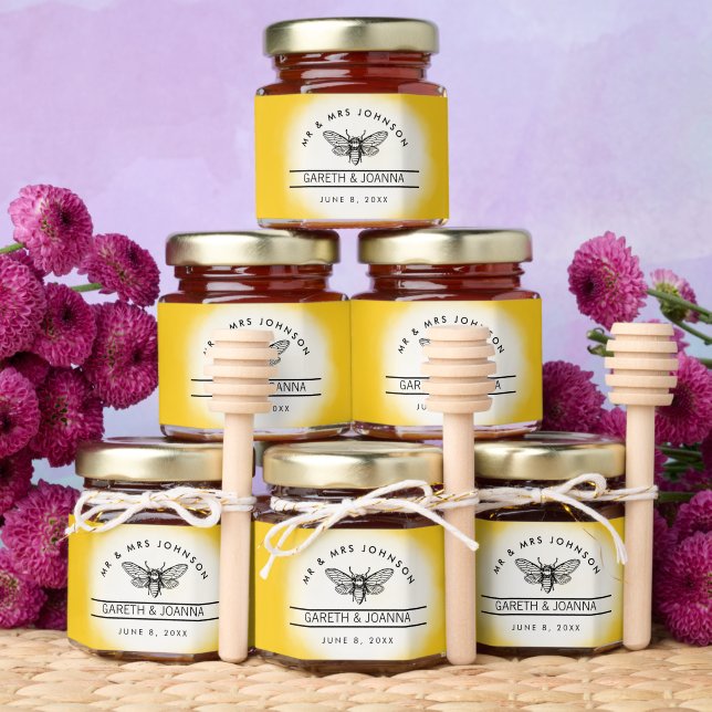 Love Is Sweet Wedding bride groom farm Honey Jar Favors (Insitu)