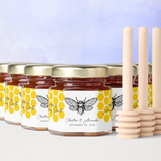 Love Is Sweet Wedding bride groom farm Honey Jar Favors (Multi)