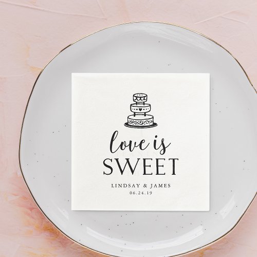 Love is Sweet  Wedding Cake Cutting Paper Napkins