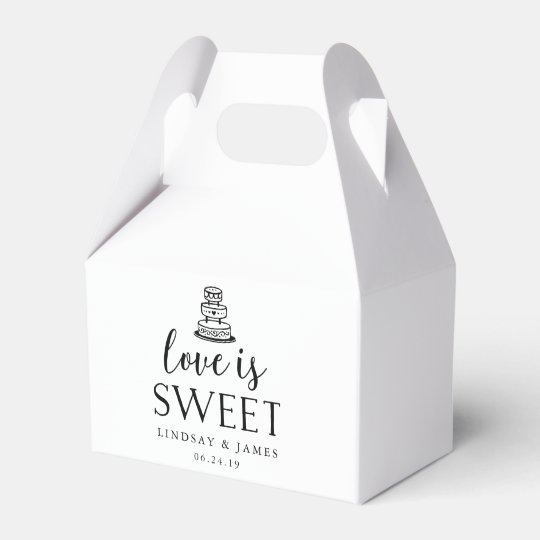 Love is Sweet Wedding  Cake  Favor  Box  Zazzle com