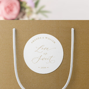 Love Is Sweet Wedding Classic Round Sticker