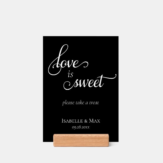 Love is Sweet Wedding Dessert Bar Sign Holder (Woodblock)