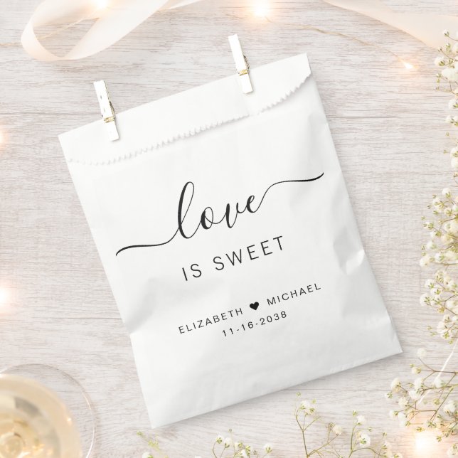 Love Is Sweet Wedding Favor Bag (Clipped)