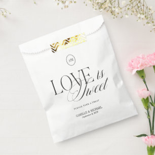 Love Is Sweet Wedding Favor Bag Monogram Treat Bag