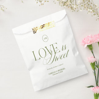 Love Is Sweet Wedding Favor Bag Monogram Treat Bag