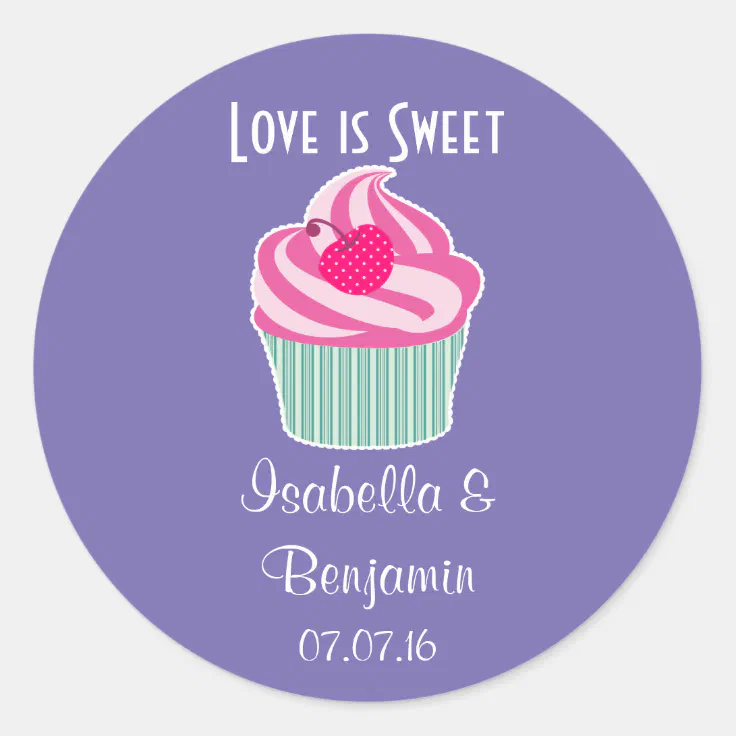 Love Is Sweet Wedding Favor Classic Round Sticker Zazzle