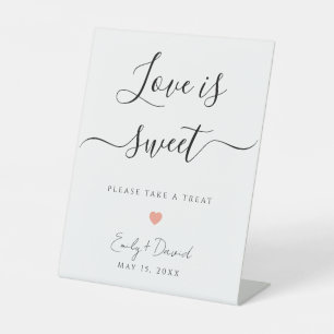 Love is Sweet Wedding Favor Pedestal Table Sign