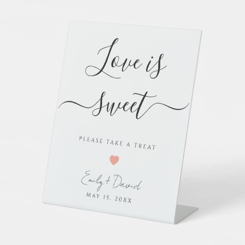 Love is Sweet Wedding Favor Pedestal Table Sign
