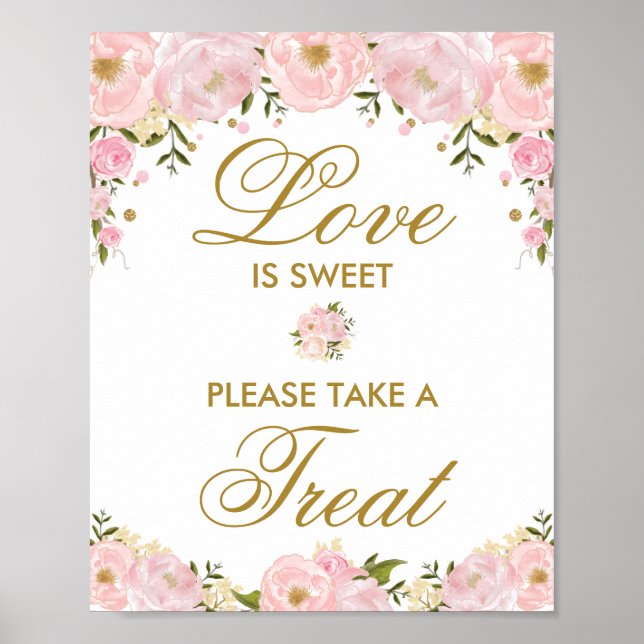 Love is Sweet Wedding Favor Sign Shower Favors (Front)