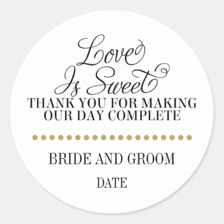 Love Is Sweet Wedding Favor Sticker