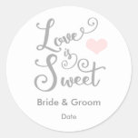 Love Is Sweet Wedding Favor Sticker at Zazzle