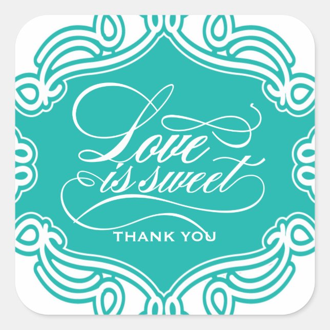 Love is Sweet Wedding Favor Stickers (Front)