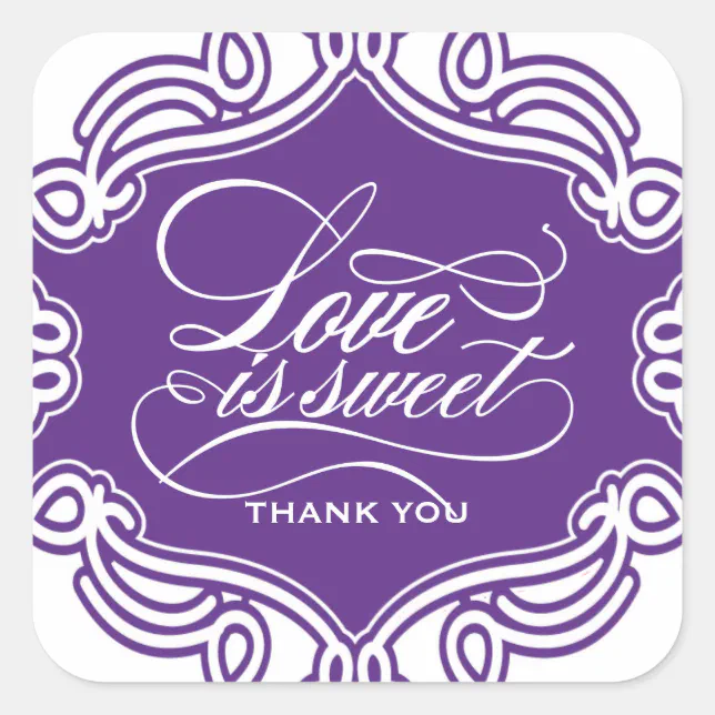 Love is Sweet Wedding Favor Stickers Zazzle