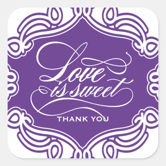 Love is Sweet Wedding Favor Stickers (Front)
