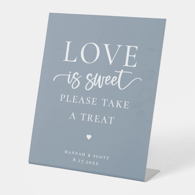 Love is Sweet Wedding Favors Pedestal Sign (Front)