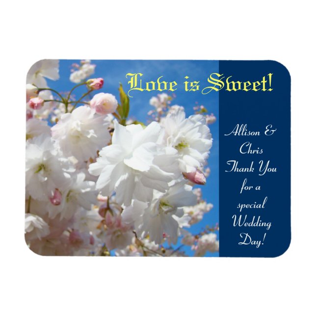 Love is Sweet! Wedding favors Thank You Weddings Magnet (Horizontal)