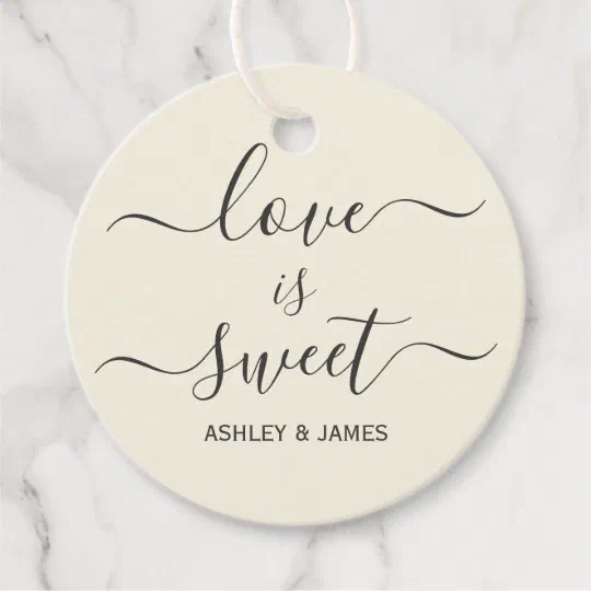 Wedding Sweets Favor Tags MLT-327-WT Love Is Sweet Enjoy A Treat Tags 24 Wedding Favor Tags