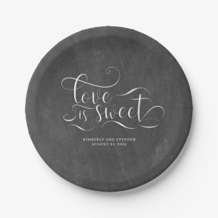 Love is Sweet Wedding Reception Paper Plates