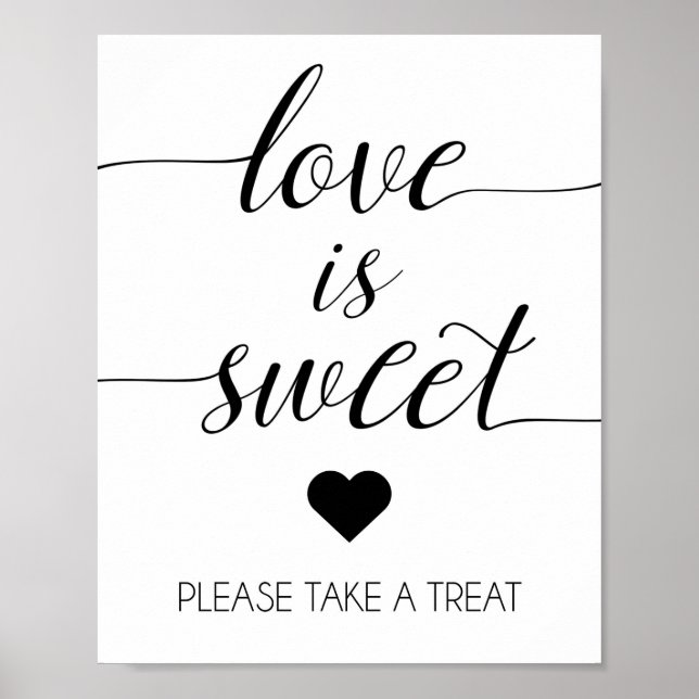 Love is Sweet Wedding Sign | Treat Table Print (Front)