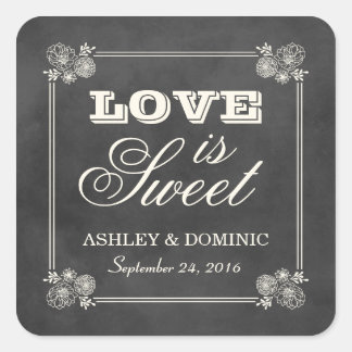 Love is Sweet Wedding Sticker | Vintage Chalkboard